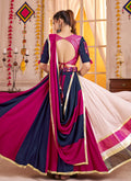 Buy Pink And Blue Gujarati Lehenga Choli 