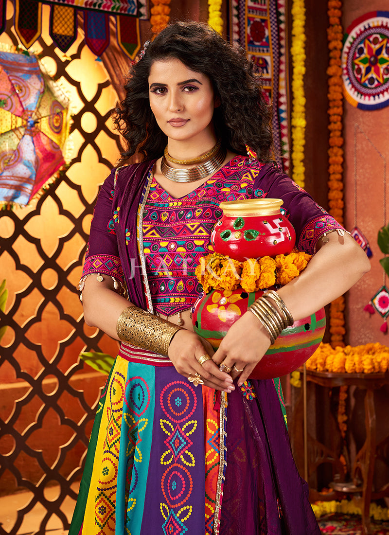 Buy Wine Kutchi Navratri Chaniya Choli In USA
