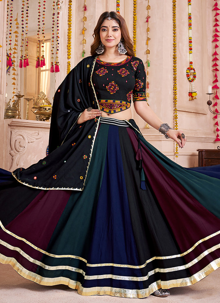 Buy Black Navratri Lehenga Choli In USA