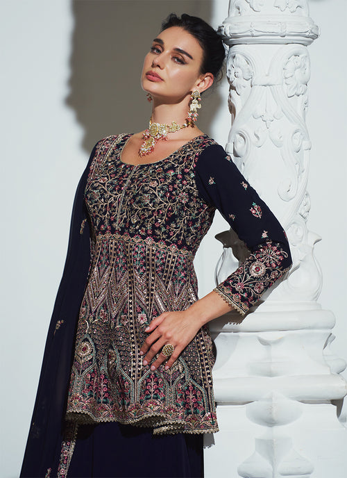 Shop Navy Lehenga Set For Women