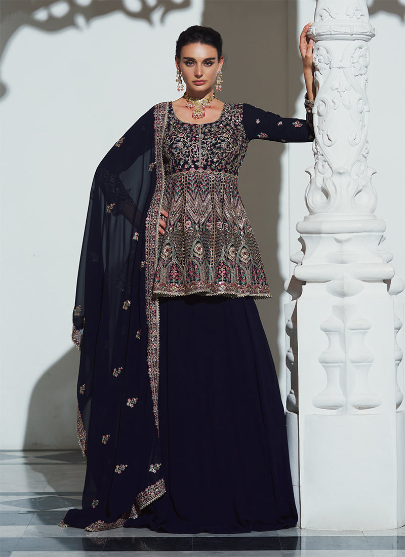 Nayaab – Midnight Navy Lehenga Set