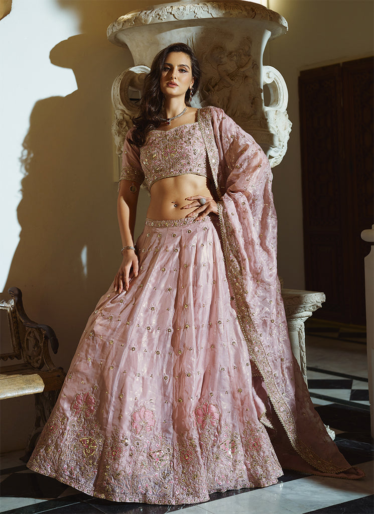 Nazm – Rose Pink Lehenga Set
