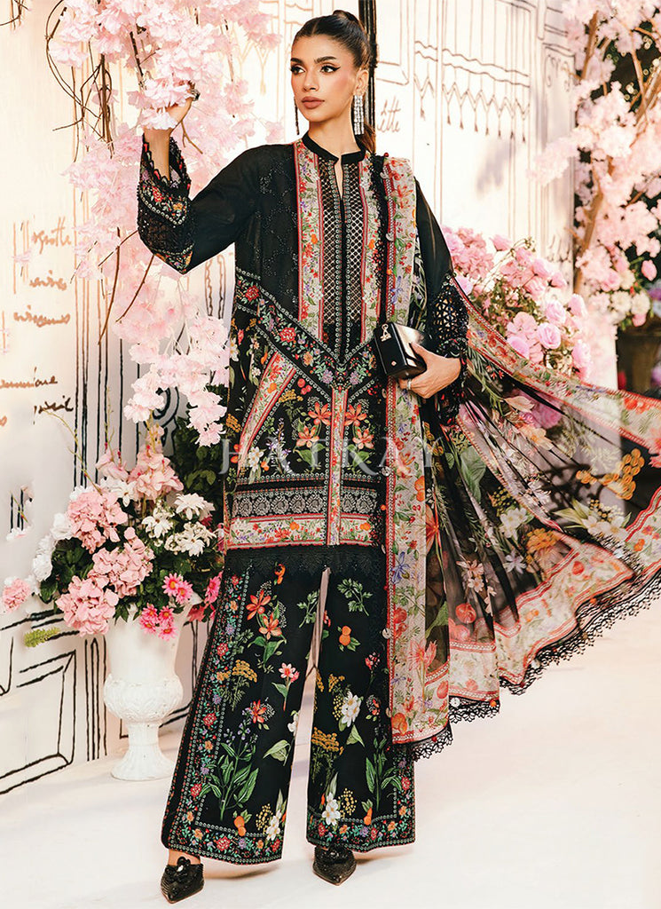 Buy Black Floral Embroidered Pakistani Pant Suit Online | Hatkay Buy Black Floral Embroidered Pakistani Pant Suit Online | Hatkay