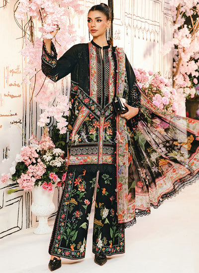 Black Floral Embroidered Pakistani Pant Suit