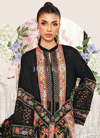 Black Floral Embroidered Pakistani Pant Suit
