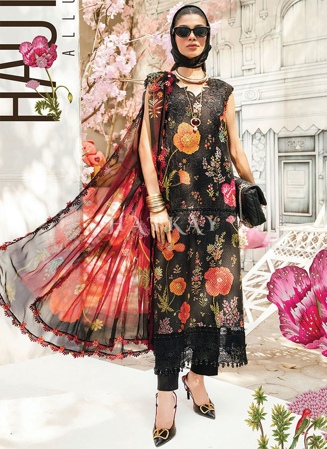 Black Red Embroidered Pakistani Pant Suit