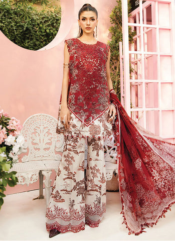 Red Embroidered Pakistani Pant Suit