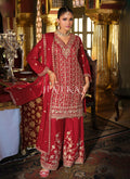 Shop Red Palazzo Suit