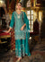 Shop Turquoise Festive Palazzo Suit