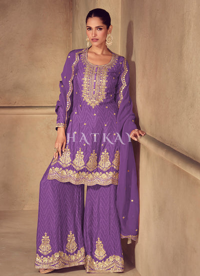 Purple Palazzo Suit