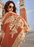 Buy Rust Orange Party Wear Indo Western Set Online