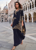 Buy Navy Blue Party Wear Indo Western Set Online