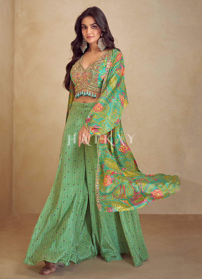 Green Bollywood Indo Western
