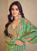 Green Indo Western Dress - Hatkay