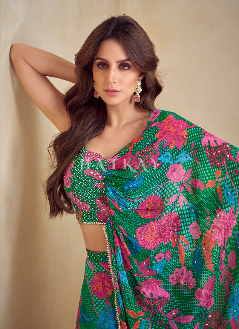 Green Indo Western Outfits
