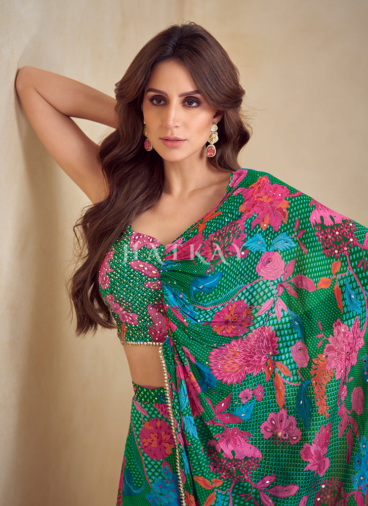 Green Indo Western Outfits
