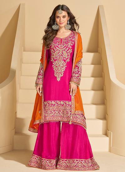 Shop Rani Pink Designer Palazzo Suit