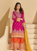 Buy Magenta And Yellow Palazzo Suit Online
