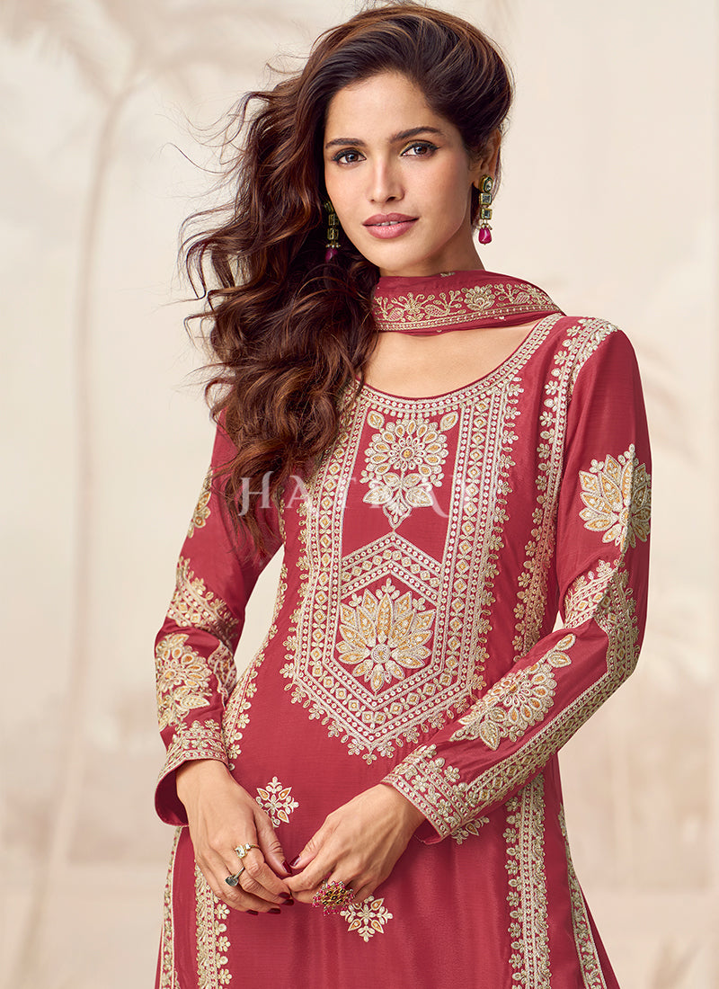 Buy Red Palazzo Suit In Australia