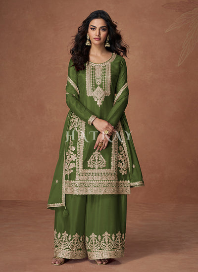 Green Palazzo Suit