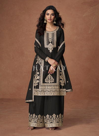 Black Palazzo Suit