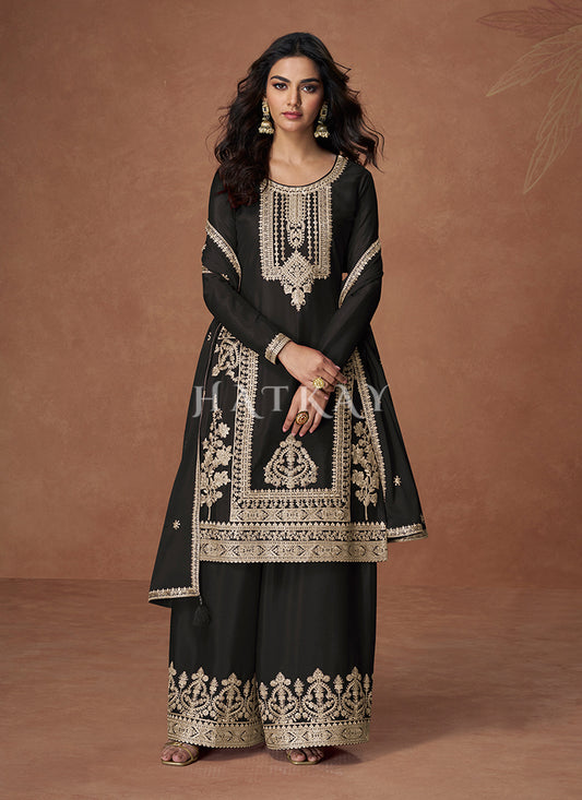 Black Palazzo Suit