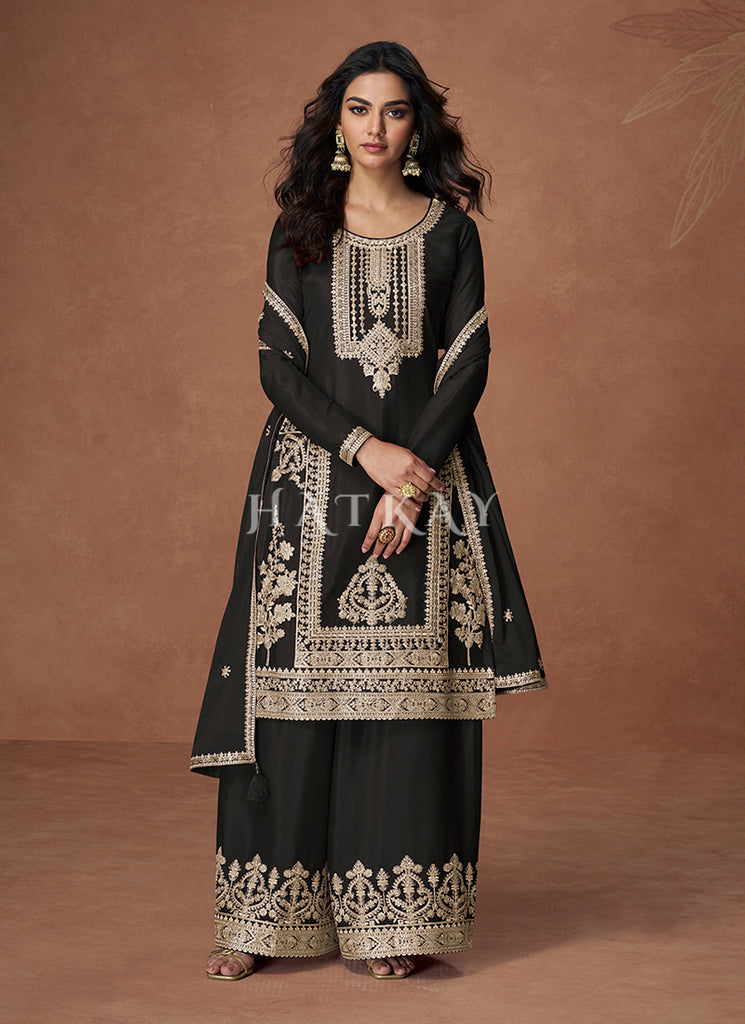 Black Palazzo Suit
