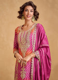 Buy Pink And Orange Designer Palazzo Suit In Canada