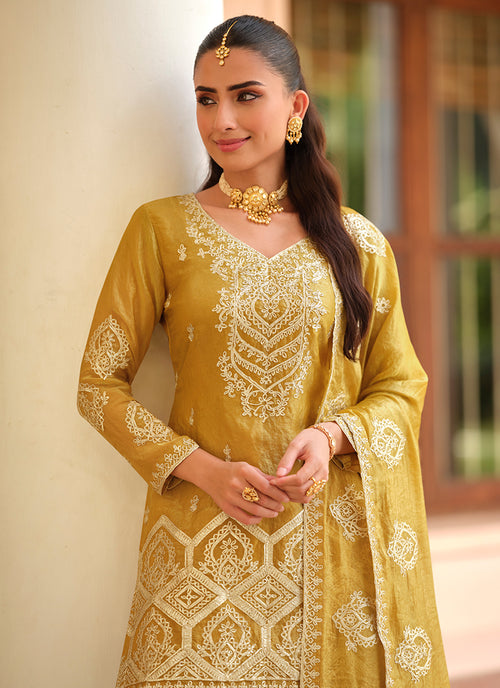 Buy Golden Yellow Plazzo Suit In Australia