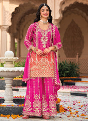 Pink And Orange Ombré Palazzo Suit