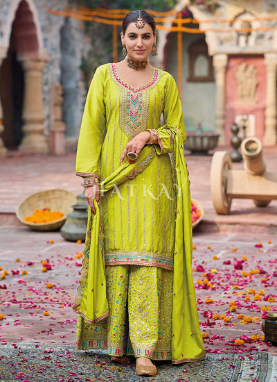 Liril Green Pakistani Palazzo Suit
