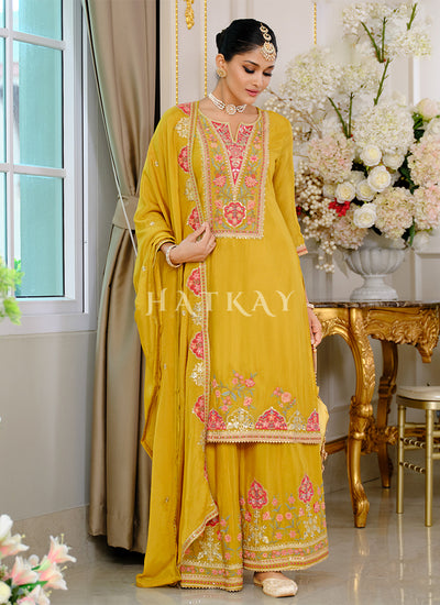 Shop Yellow Traditional Palazzo Suit