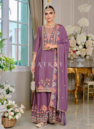 Shop Purple Traditional Palazzo Suit