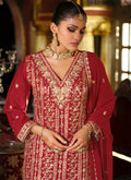 Buy Red Palazzo Suit In USA