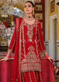 Buy Red Designer Plazzo Suit