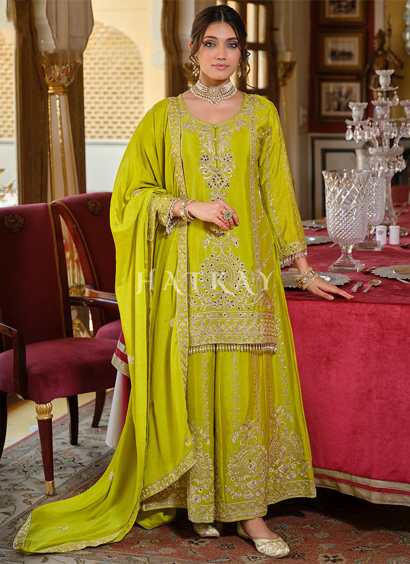 Shop Lime Green Palazzo Suit