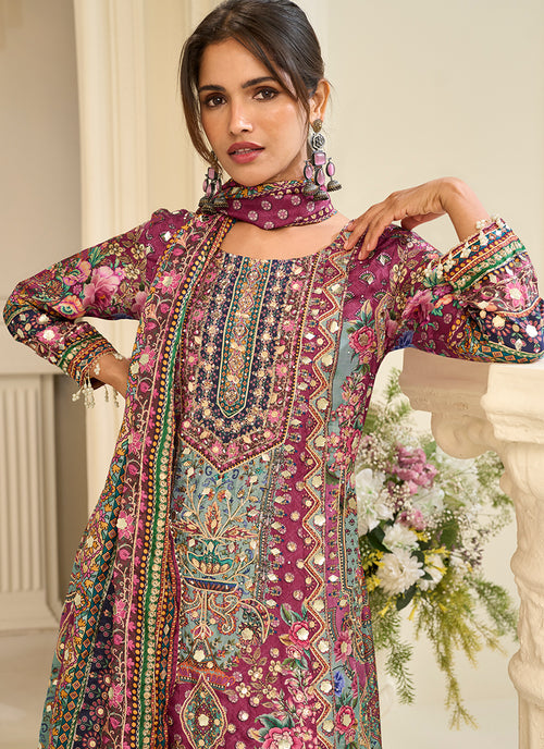 Buy Wine Palazzo Suit In Canada