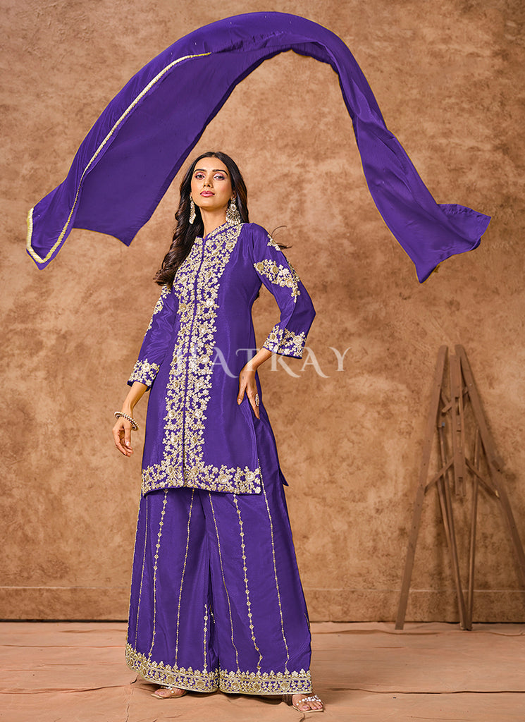 Our designers have designed the Latest Palazzo Salwar Suits Online that goes perfectly with your versatile personality.