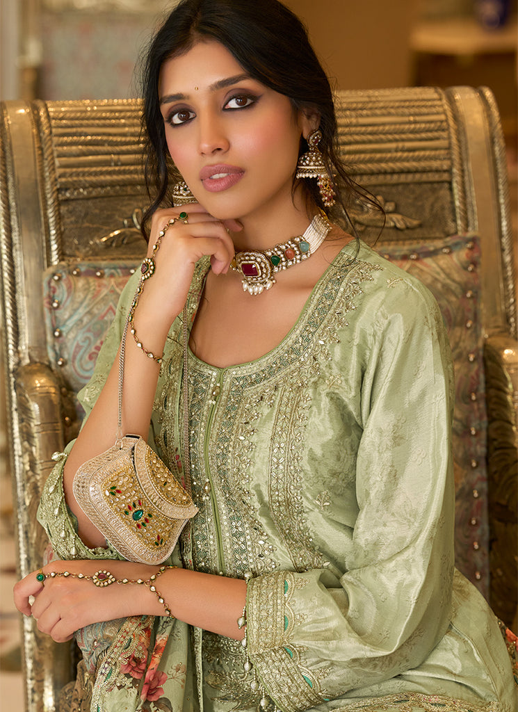 Buy Sage Green Palazzo Suit In UK