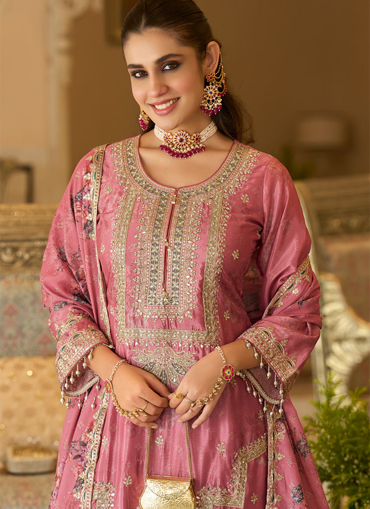 Shop Rose Pink Wedding Palazzo Suit In Canada