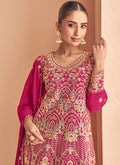 Buy Magenta Pink Anarkali Style Palazzo Suit In UK