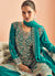 Buy Turquoise Anarkali Style Palazzo Suit In USA