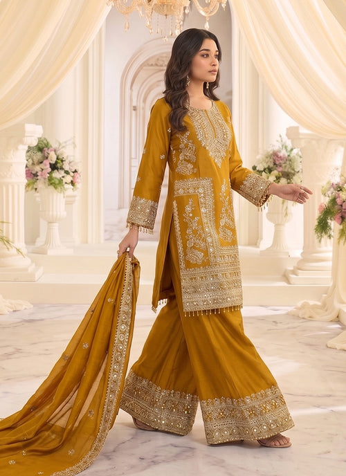 Buy Yellow Mehendi Outfits In USA