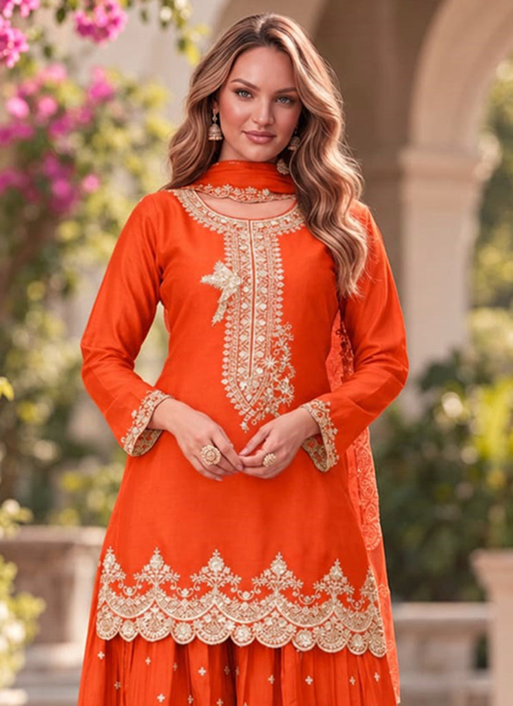 Buy Orange Palazzo Suit In Canada