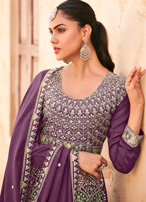 Buy Purple Palazzo Suit In USA