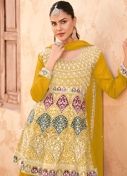 Shop Yellow Palazzo Suit In UK