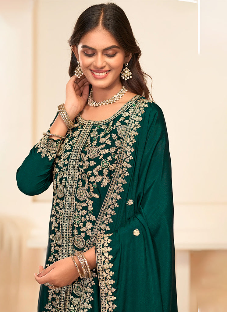 Shop Teal Green Palazzo Suit In Australia