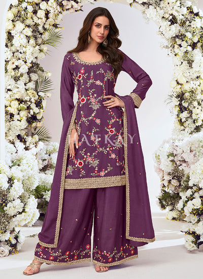 Purple Palazzo Suit
