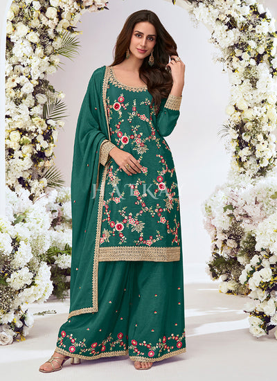 Green Palazzo Suit