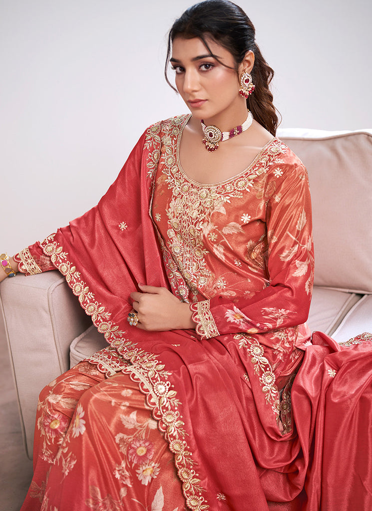 Buy Red Plazzo Suit In UK